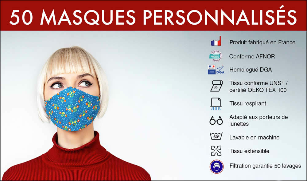masque covid personnalisé afnor