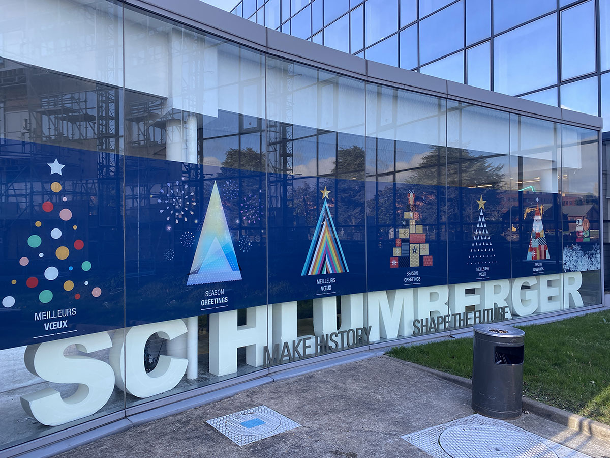 Vitrophanie noel Schlumberger campus clamart