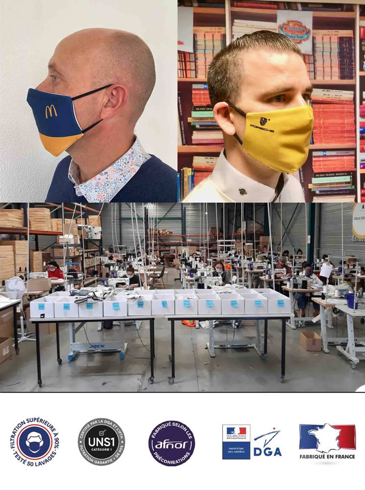 Kit de fabrication de 50 masques Enfants en tissu imprimé UNS catégorie 1