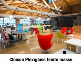 cloison plexiglass teint masse