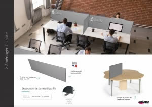 cloison sparateur de bureau en tissu