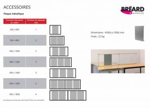 dimensions sparateur de bureau mtallique