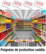 protection de poignee pour chariot supermache en carton 