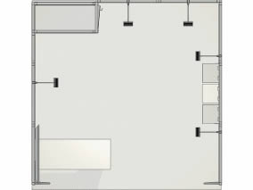 stand 9m2 reconfigurable avec rserve et tagres vue de dessus