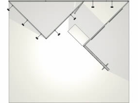 stand design original sur mesure en tissu tendu vue de dessus