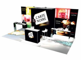 stand en tissu sur mesure Carte Noire