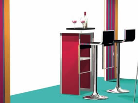 Stand modulaire Radio Nova vue comptoir