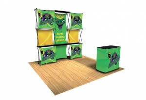 stand pliable visuel tissu avec banque accueil