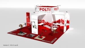 stand Polti avec arche et caisson lumineux 3D