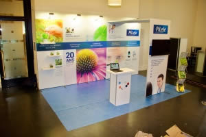 stand reconfigurable en tissu tendu Pileje 