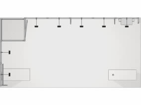 stand reconfigurable en tissu vue de dessus