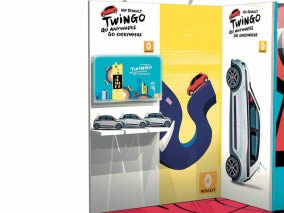 stand reconfigurable Renault Twingo vue tagre