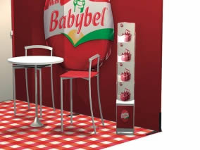 stand transportable Babybel vue perspective