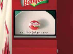 stand transportable Babybel vue tv