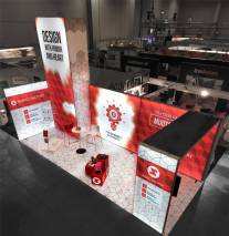 stand tubulaire design dans un salon  paris