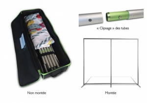 structure tubulaire dans sac de transport  roulette