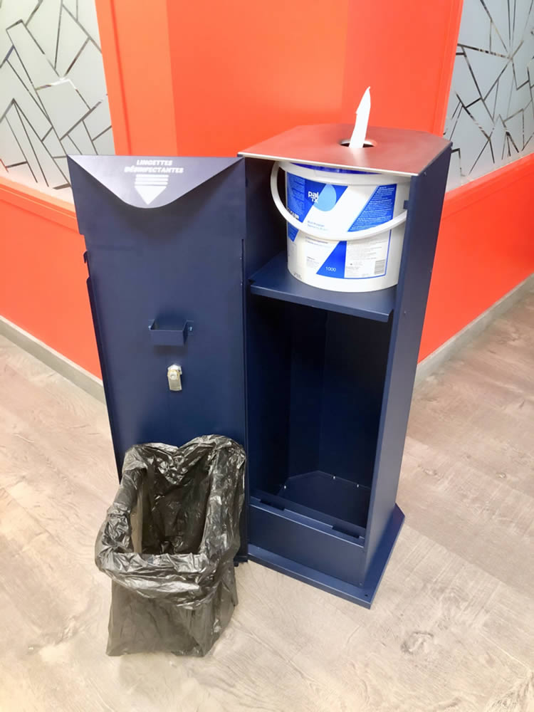 distributeur de lingettes désinfectantes grande capacité