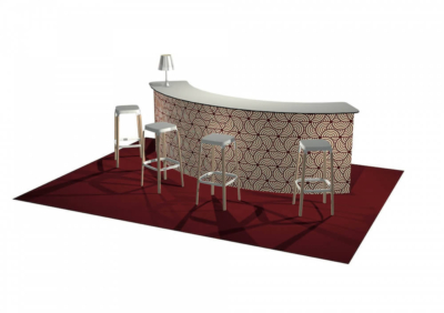 grand comptoir d'accueil courbé