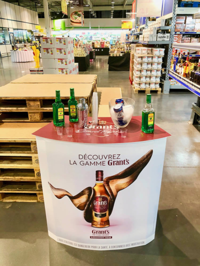 comptoir carton one shot avec réserve