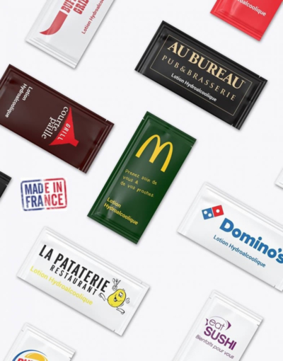 unidose gel hydroalcoolique publicitaire