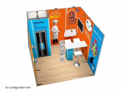 stand modulaire 9m² avec armoire