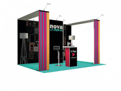 stand 12m² modulaire avec réserve