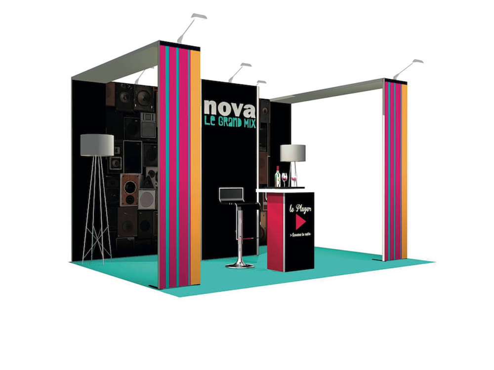stand 12m² modulaire avec réserve