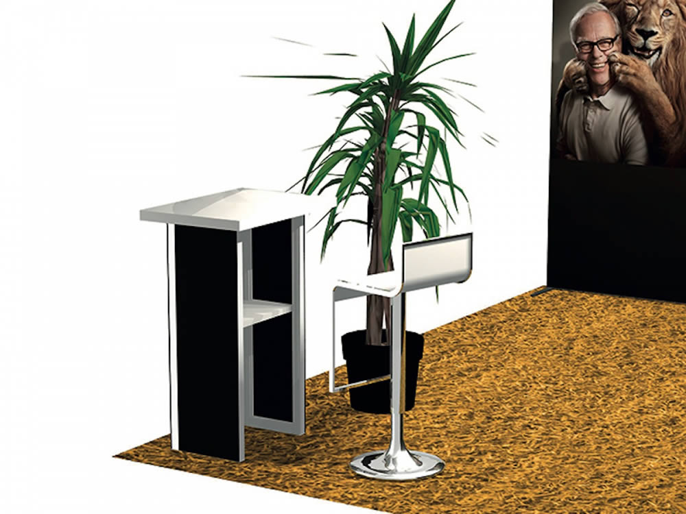 stand modulaire 12m² avec réserve