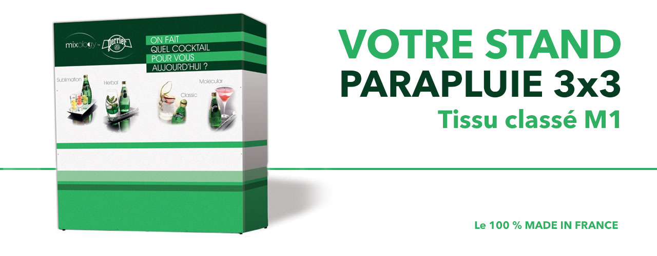 stand parapluie 3×3 tissu m1 stand parapluie 3x3 tissu m1